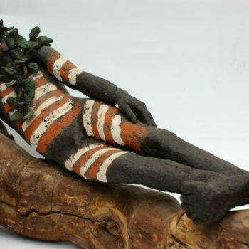 Sculpture titled "La sieste" by Elisabeth Aloccio, Original Artwork, Clay