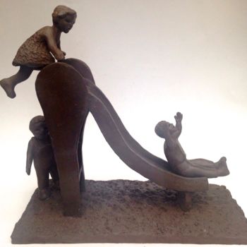 Sculpture intitulée "Toboggan" par Elisabeth Aloccio, Œuvre d'art originale, Argile