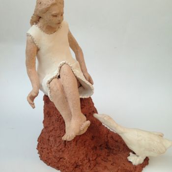 Sculpture intitulée "L'oie" par Elisabeth Aloccio, Œuvre d'art originale