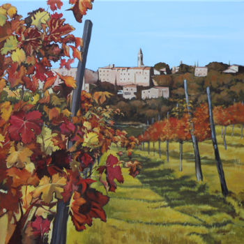 Pintura titulada "Automne à Castillon…" por Elisabeth Begot, Obra de arte original, Acrílico