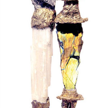 Scultura intitolato "Couple labradorite" da Elisabeth Brainos, Opera d'arte originale, Bronzo