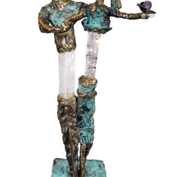 Sculpture titled "Couple Astrakan" by Elisabeth Brainos, Original Artwork, Bronze