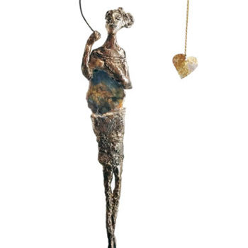 Escultura intitulada "L'équilibriste du c…" por Elisabeth Brainos, Obras de arte originais, Bronze
