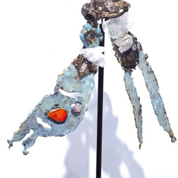 Sculpture intitulée "Amoureux volants" par Elisabeth Brainos, Œuvre d'art originale, Bronze