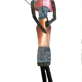Sculpture intitulée "La cueilleuse d'ois…" par Elisabeth Brainos, Œuvre d'art originale, Bronze