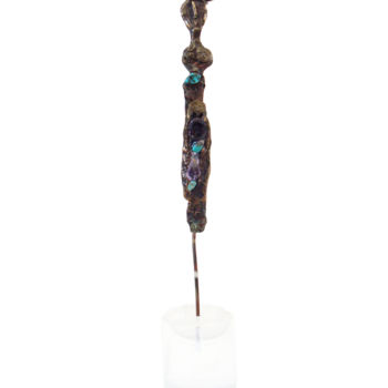 Sculpture titled "Mini idole" by Elisabeth Brainos, Original Artwork, Bronze