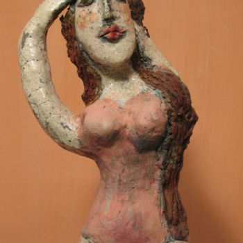 Sculpture intitulée "la rousse (detail)" par Elisabeth Brainos, Œuvre d'art originale, 