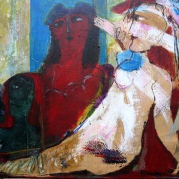 Pittura intitolato "mythologie" da Elisabeth Brainos, Opera d'arte originale, Acrilico