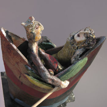 Sculpture titled "barque pour cythere" by Elisabeth Brainos, Original Artwork