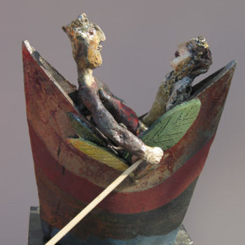 Sculpture intitulée "barque pour cythere…" par Elisabeth Brainos, Œuvre d'art originale