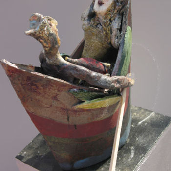 Sculpture intitulée "barque pour cythere…" par Elisabeth Brainos, Œuvre d'art originale