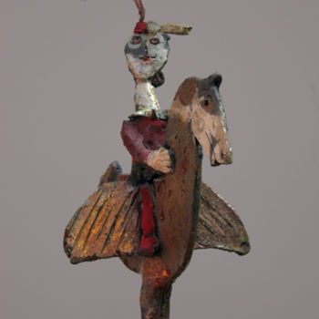 Sculpture intitulée "petite cavaliere" par Elisabeth Brainos, Œuvre d'art originale