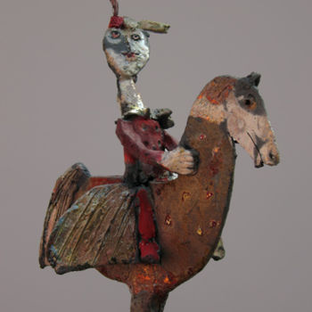 Escultura intitulada "petit cvaliere" por Elisabeth Brainos, Obras de arte originais