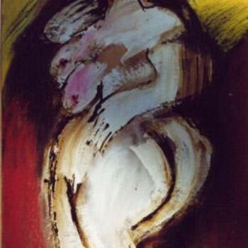 Pittura intitolato "star sur fond jaune" da Elisabeth Brainos, Opera d'arte originale