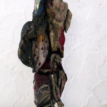Sculpture titled "couple 4 profil" by Elisabeth Brainos, Original Artwork, Terra cotta