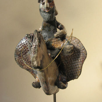 Sculpture intitulée "couple oriental a c…" par Elisabeth Brainos, Œuvre d'art originale, Céramique