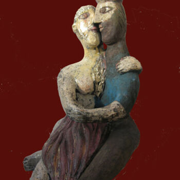 Sculptuur getiteld "comme dans le conte" door Elisabeth Brainos, Origineel Kunstwerk, Terra cotta