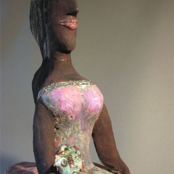 Sculpture titled "double jupon, detail" by Elisabeth Brainos, Original Artwork, Terra cotta