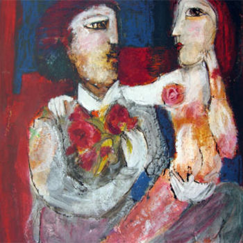 Peinture intitulée "declaration-couple…" par Elisabeth Brainos, Œuvre d'art originale, Acrylique