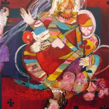Peinture intitulée "femme de trefle" par Elisabeth Brainos, Œuvre d'art originale, Acrylique