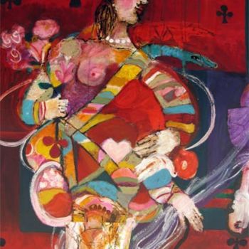 Ζωγραφική με τίτλο "femme de trefle ups…" από Elisabeth Brainos, Αυθεντικά έργα τέχνης, Ακρυλικό