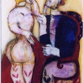Peinture intitulée "le peintre et le mo…" par Elisabeth Brainos, Œuvre d'art originale