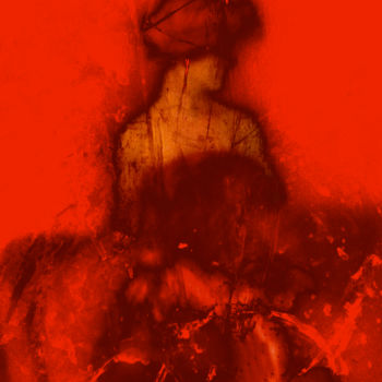 Photographie intitulée "Femme à la robe pap…" par Elisabeth Brainos, Œuvre d'art originale, Photographie manipulée