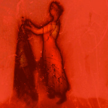 Photographie intitulée "La cape jaune rouge" par Elisabeth Brainos, Œuvre d'art originale, Photographie manipulée