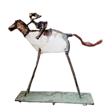 Escultura intitulada "J'irai plus vite qu…" por Elisabeth Brainos, Obras de arte originais, Bronze