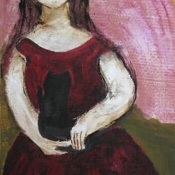 Peinture intitulée "chaperon rouge au c…" par Elisabeth Brainos, Œuvre d'art originale, Acrylique