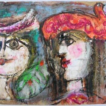 Painting titled " trio" by Elisabeth Brainos, Original Artwork, Oil