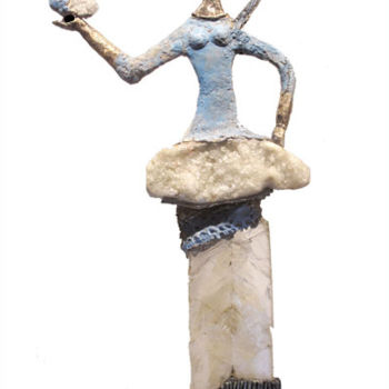 Sculpture titled "Jeune fille à l'ois…" by Elisabeth Brainos, Original Artwork, Bronze