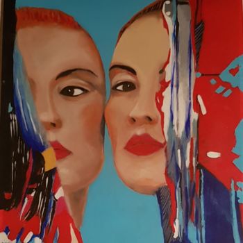 Malerei mit dem Titel "Double" von Elisabeth Carli, Original-Kunstwerk, Öl