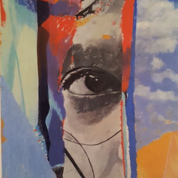 Peinture intitulée "La tête dans les nu…" par Elisabeth Carli, Œuvre d'art originale, Huile