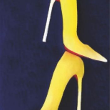 Ζωγραφική με τίτλο "Yellow shoes" από Elisabeth D'Equainville, Αυθεντικά έργα τέχνης, Ψηφιακή ζωγραφική