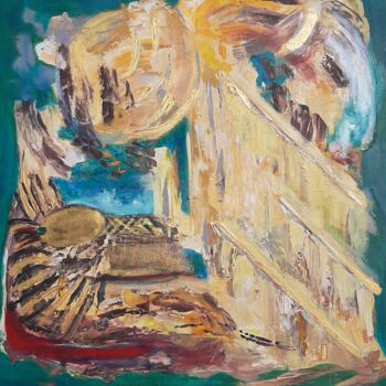 Painting titled "Terre des Pharaons" by Elisabeth Fabre Derulliere, Original Artwork, Acrylic