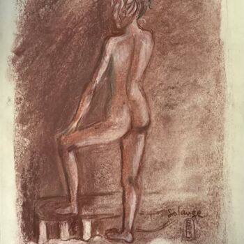 Σχέδιο με τίτλο "Solange à la sangui…" από Elisabeth Fabre Derulliere, Αυθεντικά έργα τέχνης, Κάρβουνο