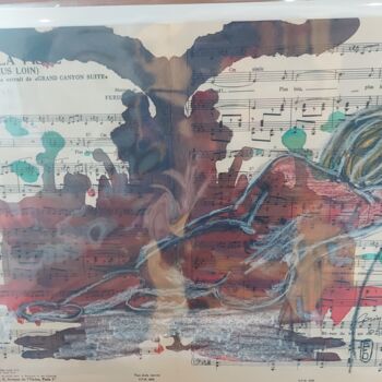 Pittura intitolato "Corinne allongée" da Elisabeth Fabre Derulliere, Opera d'arte originale, Inchiostro