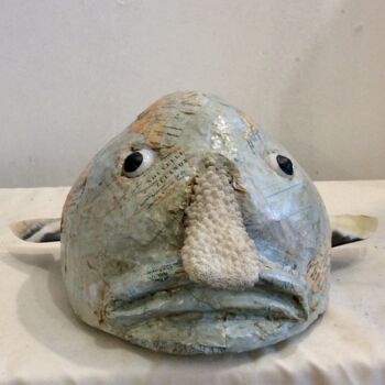 Rzeźba zatytułowany „« Le Blob fish »” autorstwa Elisabeth Faucheur, Oryginalna praca, Papier