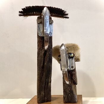 雕塑 标题为“« Les brosses »” 由Elisabeth Faucheur, 原创艺术品, 木