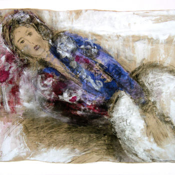 Peinture intitulée "femme-allongee-2.jpg" par Elisabeth Girard, Œuvre d'art originale