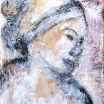 Painting titled "portrait-femme-ligh…" by Elisabeth Girard, Original Artwork