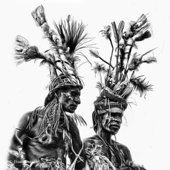 Photographie intitulée "Deux Papous" par Elisabeth Hurtel, Œuvre d'art originale, Photographie numérique