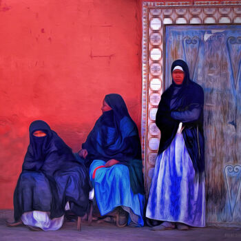 Photographie intitulée "Trois femmes du Sud" par Elisabeth Hurtel, Œuvre d'art originale, Photographie numérique