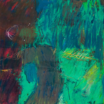 Pintura intitulada "abstract green.jpg" por Elisabeth Laplante, Obras de arte originais, Óleo