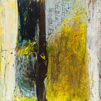 Pintura intitulada "abstract yellow.jpg" por Elisabeth Laplante, Obras de arte originais, Óleo