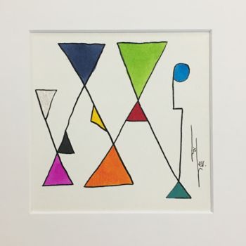 Malerei mit dem Titel "Triangolino" von Lis-Lev., Original-Kunstwerk, Tinte