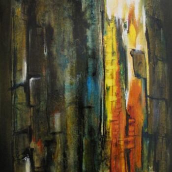 Peinture intitulée "Cathédrale" par Elisabeth Mounic, Œuvre d'art originale, Huile