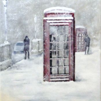 Painting titled "LONDRES SOUS LA NEI…" by Elisabeth Moliner, Original Artwork, Acrylic