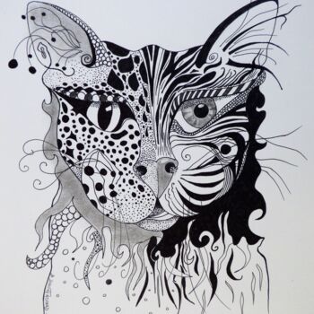 Drawing titled "DUALITE" by Elisabeth Renard, Original Artwork, Ink